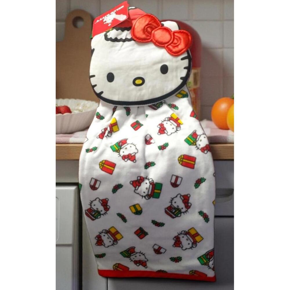 Hello Kitty Christmas Kitchen Towel – NEW w/ Tags - Sanrio Sleigh Bell Bistro
